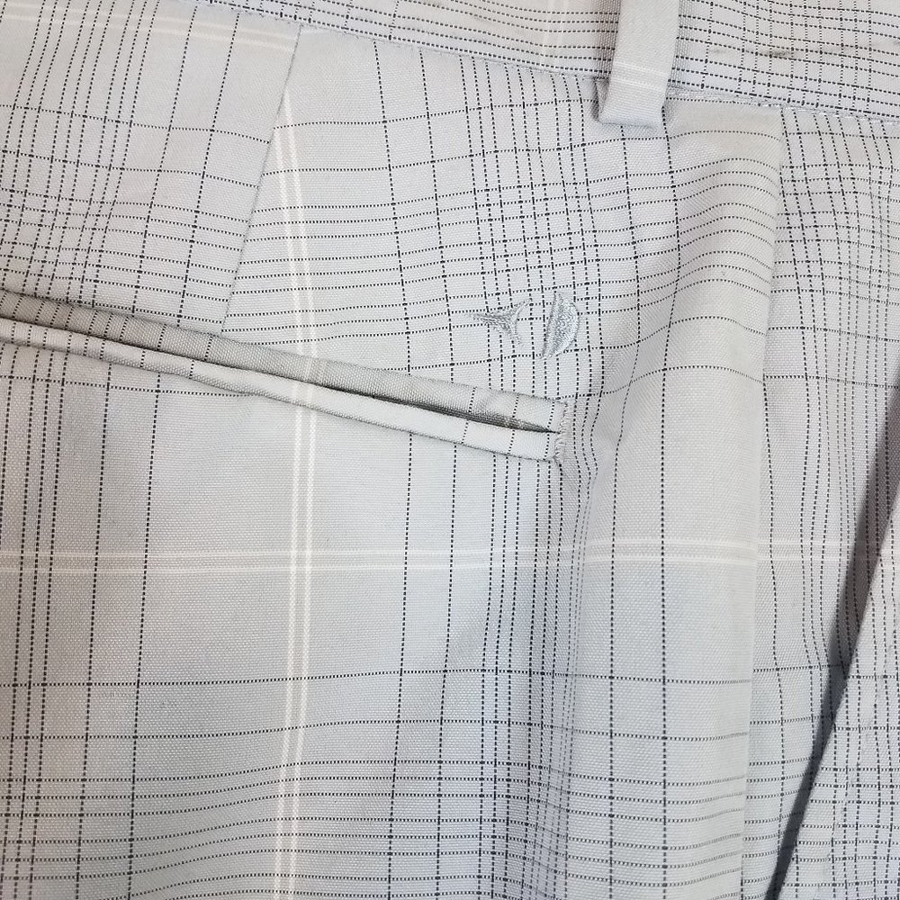 Grand Slam Light Blue Plaid Flat Front Golf Shorts - Picture 7 of 11
